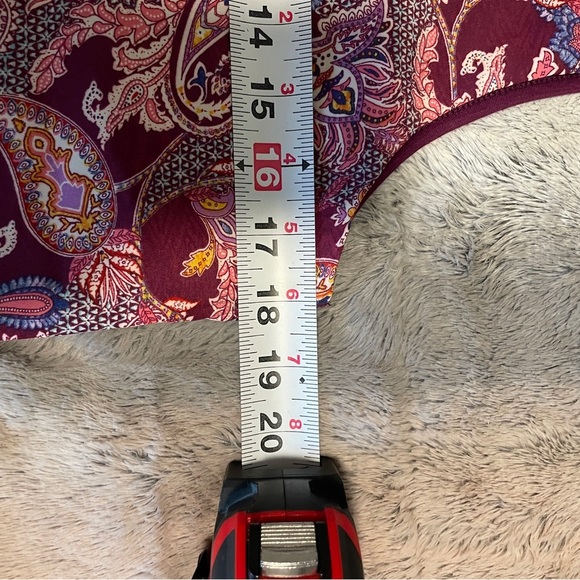 DG2 by Diane Gilman Burgundy Paisley Tank Top XS - Picture 7 of 8